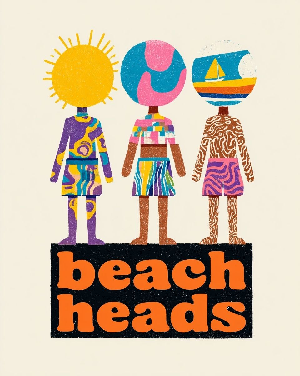 Beach Heads — Illustration Print. poster — illustration art