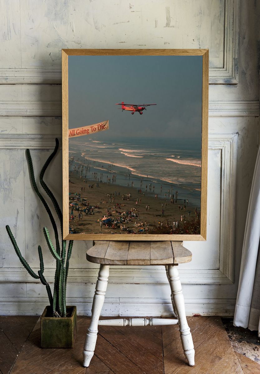 Beach Banner Helicopter Photography Poster. room preview