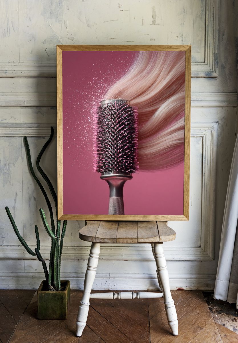 Blowout Brush Beauty Photography Poster. — room view 1