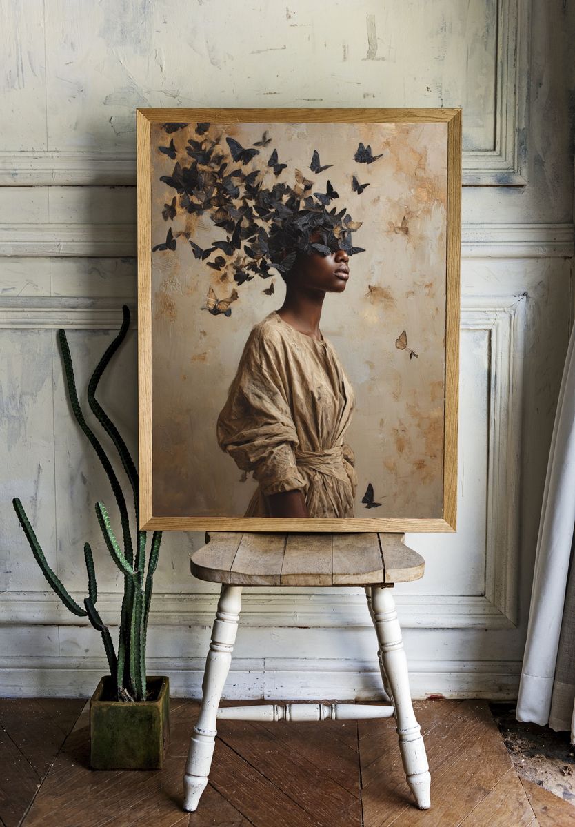 Butterflies in Hair — Fine Art Print room preview