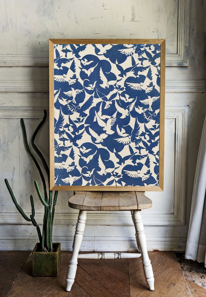 Birds in Flight — Illustration Print room preview
