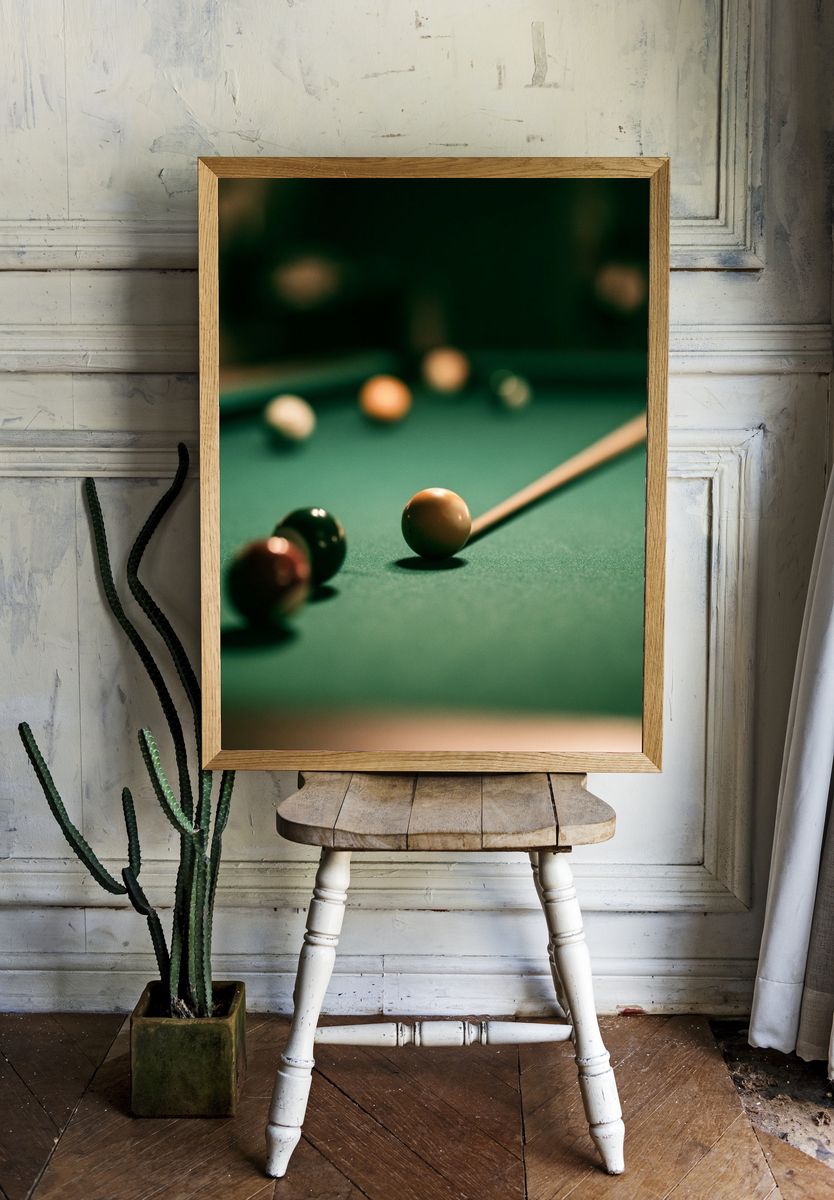 Billiards Table Photography Poster. room preview
