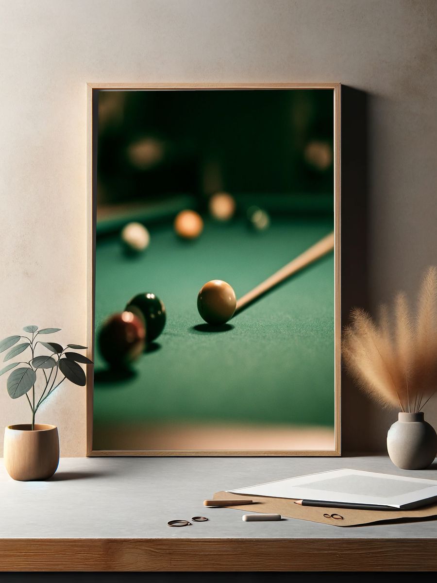Billiards Table Photography Poster. — room view 2