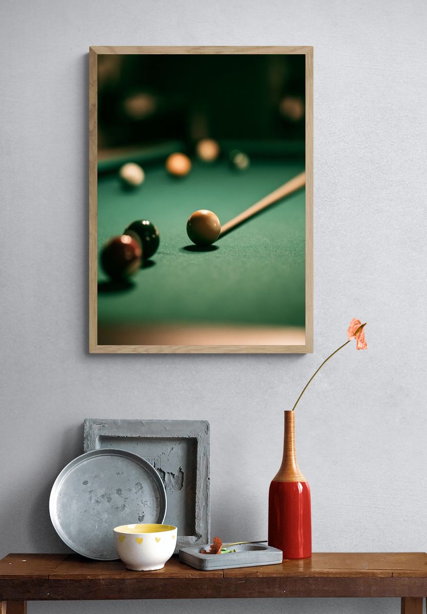 Billiards Table Photography Poster. — room view 3