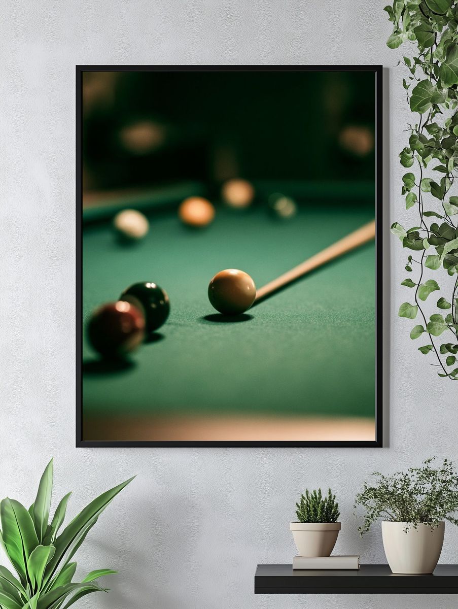 Billiards Table Photography Poster. — room view 4