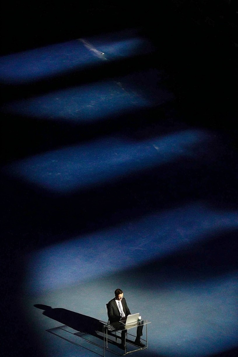 Businessman in Spotlight — Photography Print. poster — photography art