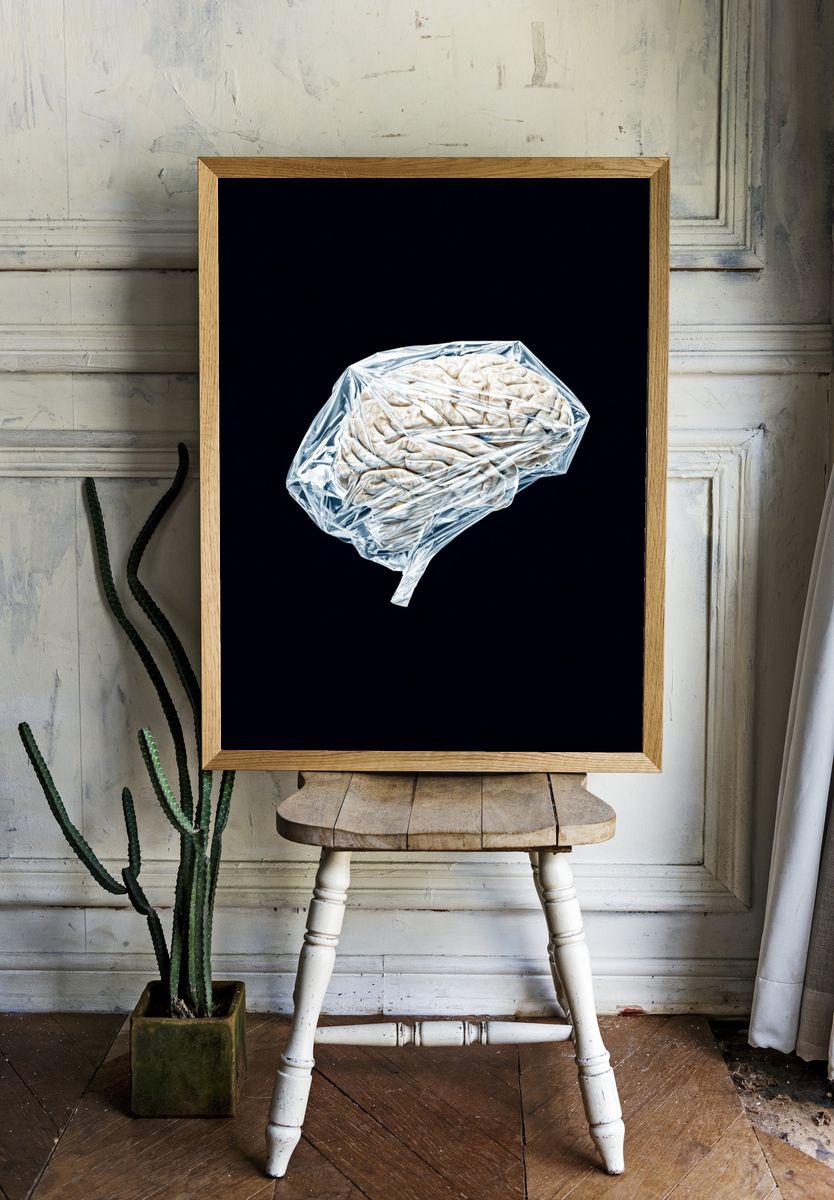 Brain in Plastic Wrap — Fine Art Print room preview