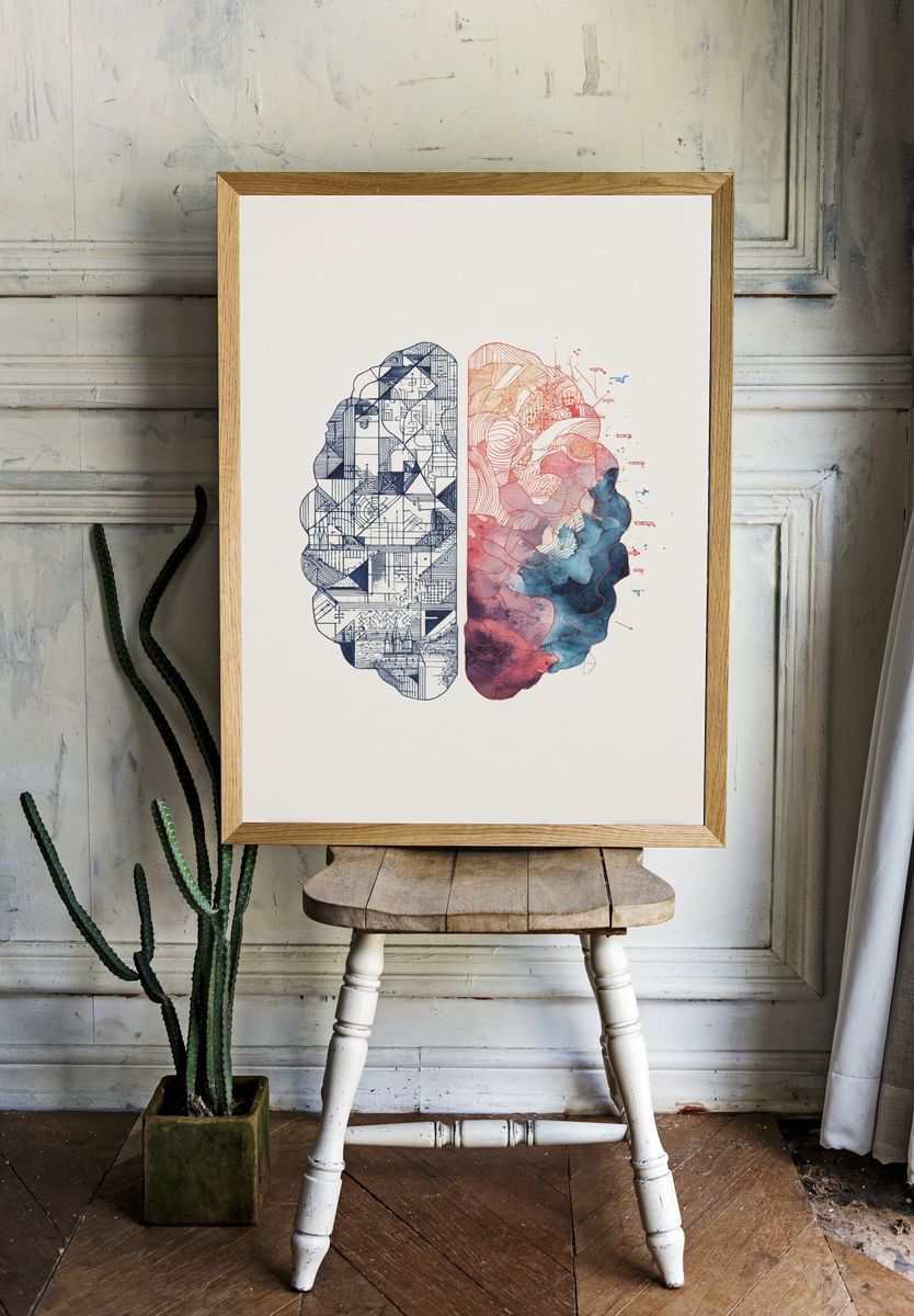 Brain Duality — Illustration Print room preview