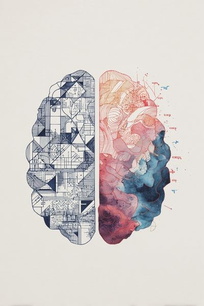 Brain Duality — Illustration Print. poster