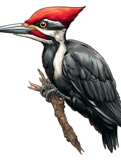 Pileated Woodpecker — Illustration Print. poster