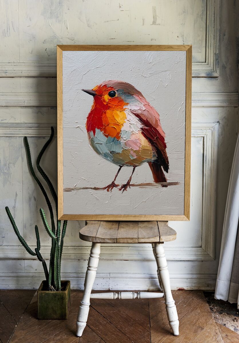 Colorful Bird — Fine Art Print. room preview