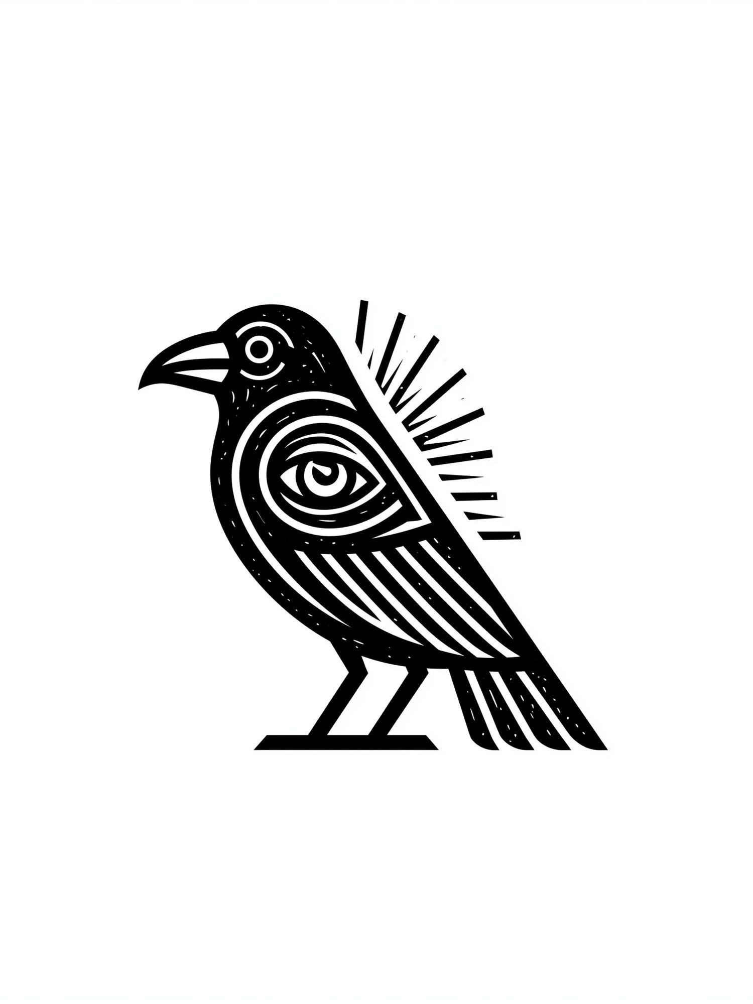 Stylized Bird Line Art Poster. poster — illustration art