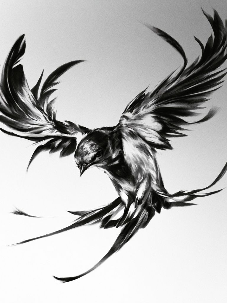 Soaring Bird Ink Poster. poster — illustration art