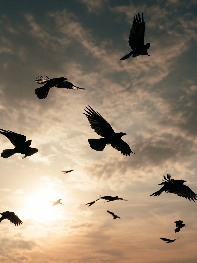 Birds at Sunset Photography Poster. poster — animals art