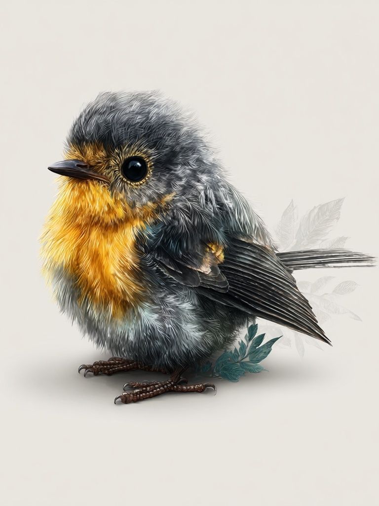 Charming Bird Illustration Poster. poster — animals art