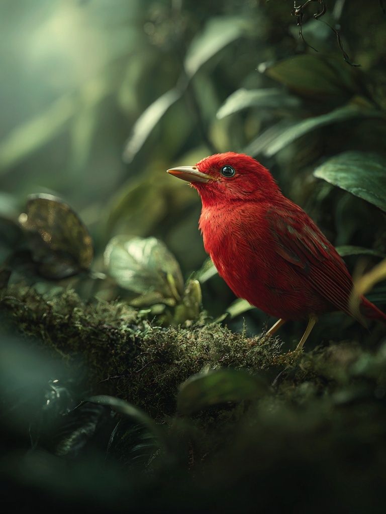 Scarlet Tanager Bird — Nature Print. poster — nature art