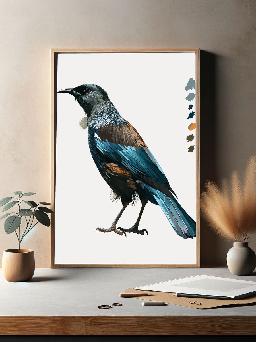 Blue Bird Illustration Poster. — room view 2
