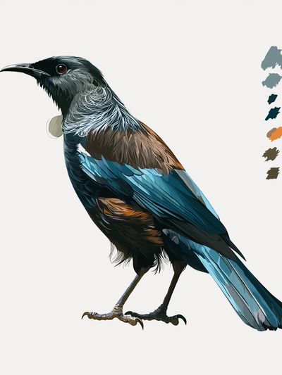 Blue Bird Illustration Poster. poster