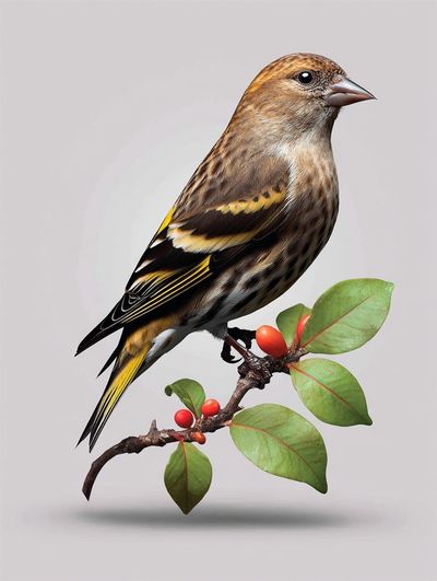 Bird on Branch — Illustration Print. poster