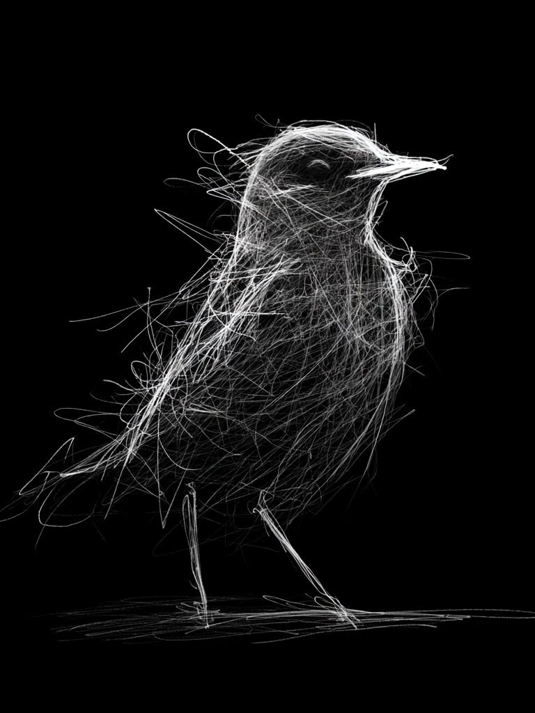 Abstract Bird Line Art Poster. poster detail
