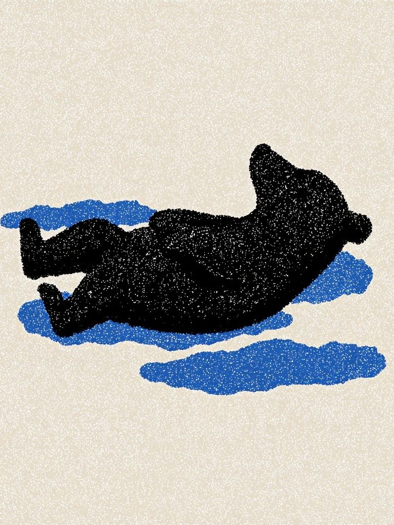 Relaxing Bear — Illustration Print. poster — illustration art