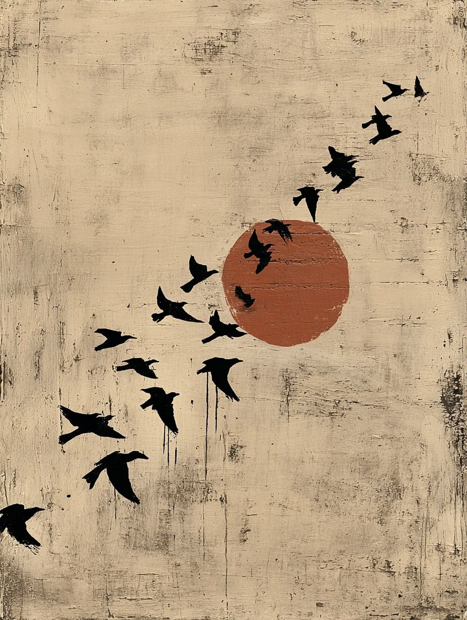 Bird Flight Abstract Print. poster — illustration art