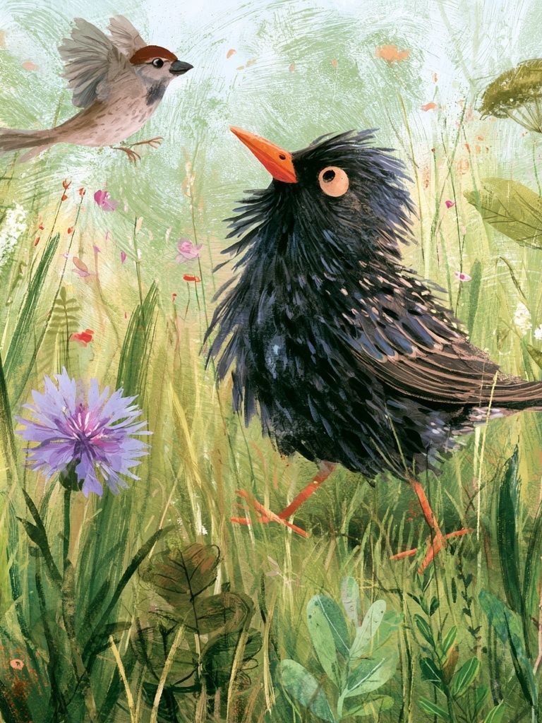 Garden Birds Watercolor Poster. poster — animals art