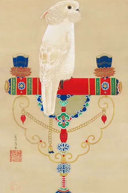 Elegant White Bird — Asian Art Print. poster detail