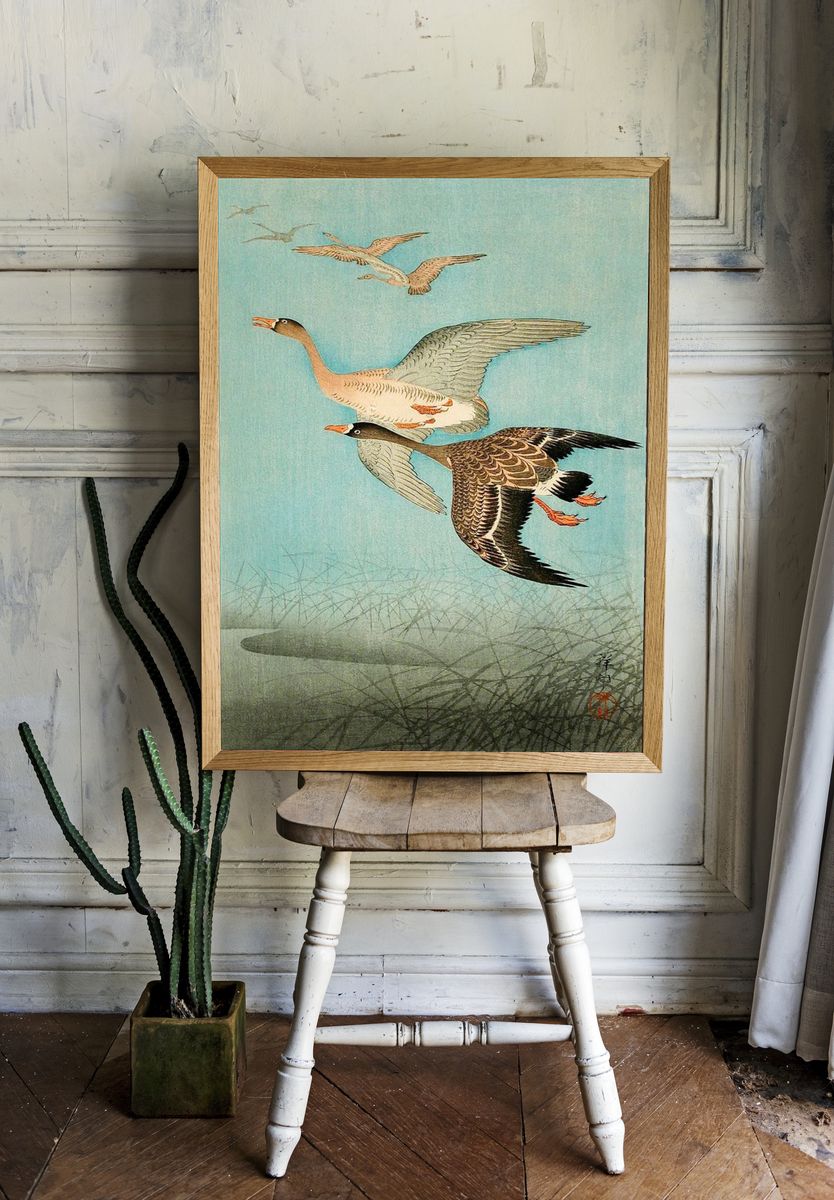 Flying Geese by Ohara Shoson — Art Print room preview