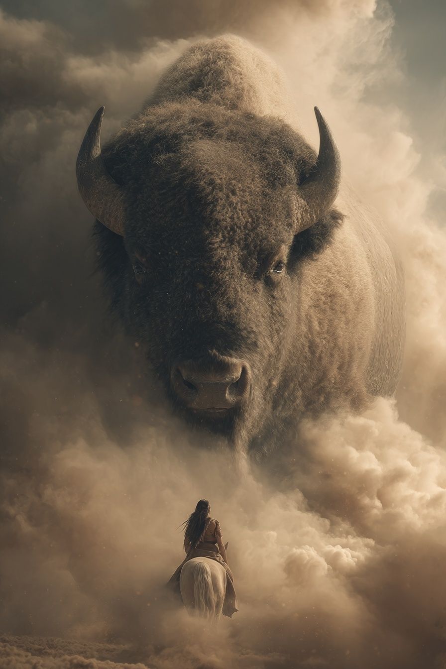 Majestic Bison Encounter — Fine Art Print. poster detail
