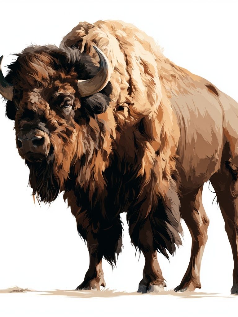 Majestic Bison Illustration Poster. poster detail