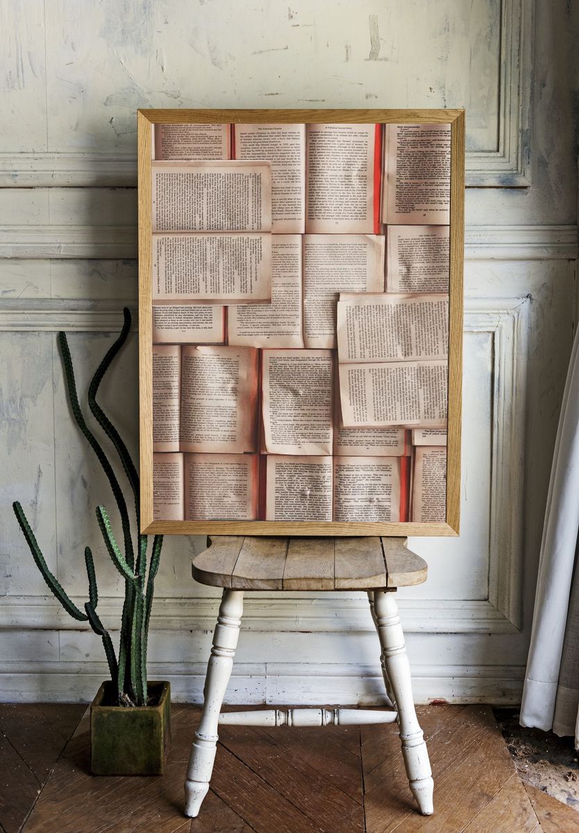 Vintage Book Pages Poster. — room view 1