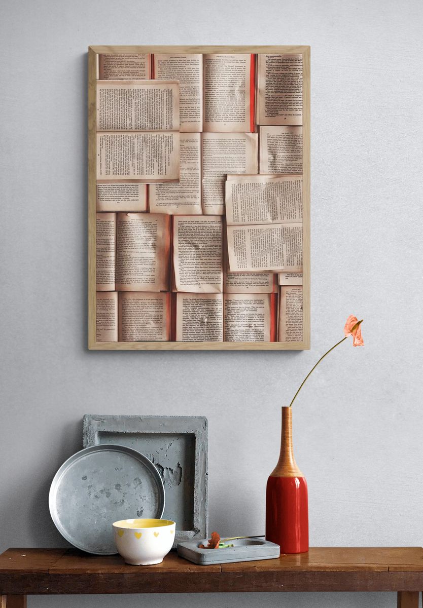Vintage Book Pages Poster. — room view 3