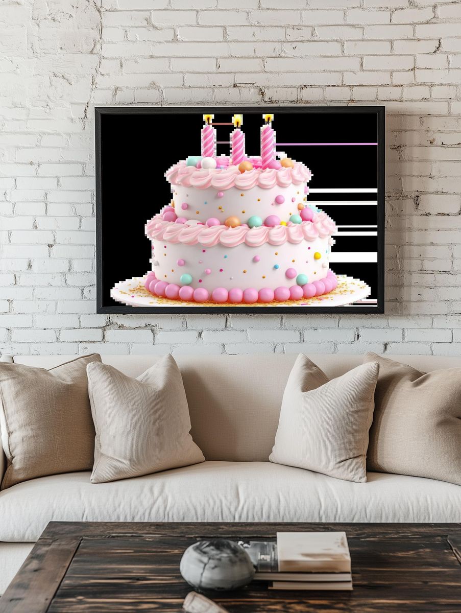 Birthday Cake — Illustration Print room preview