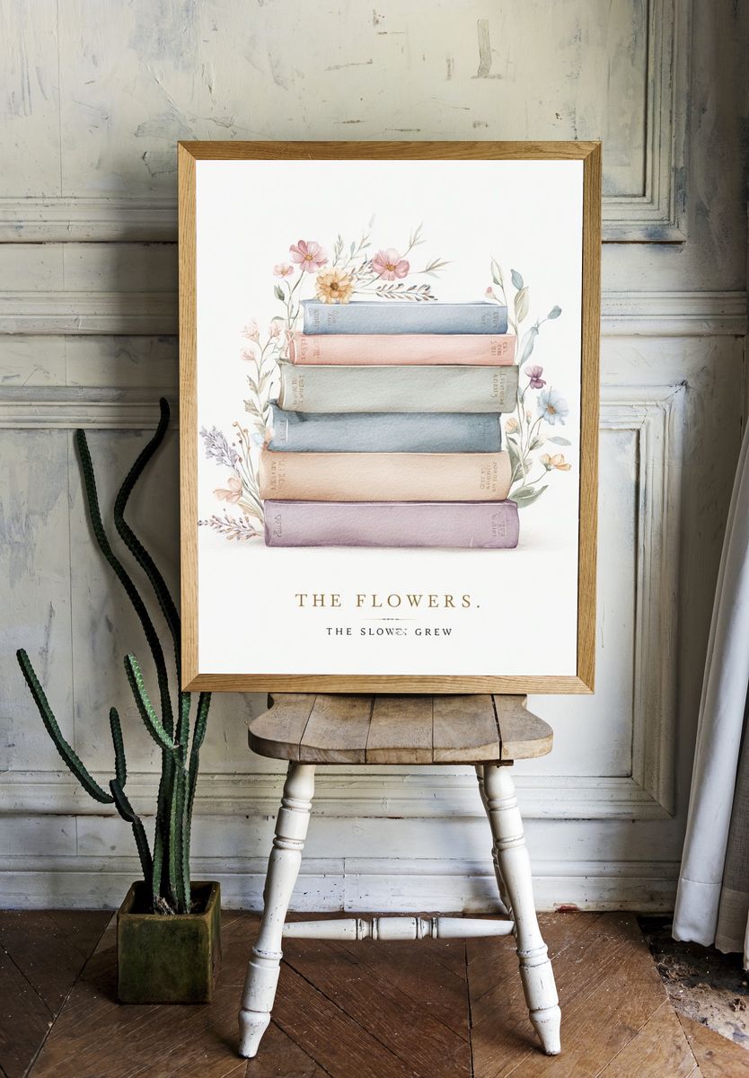 The Flowers — Watercolor Print room preview