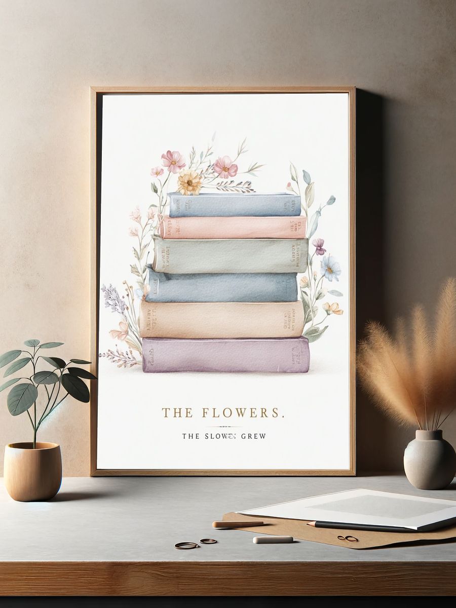 The Flowers — Watercolor Print. — room view 2