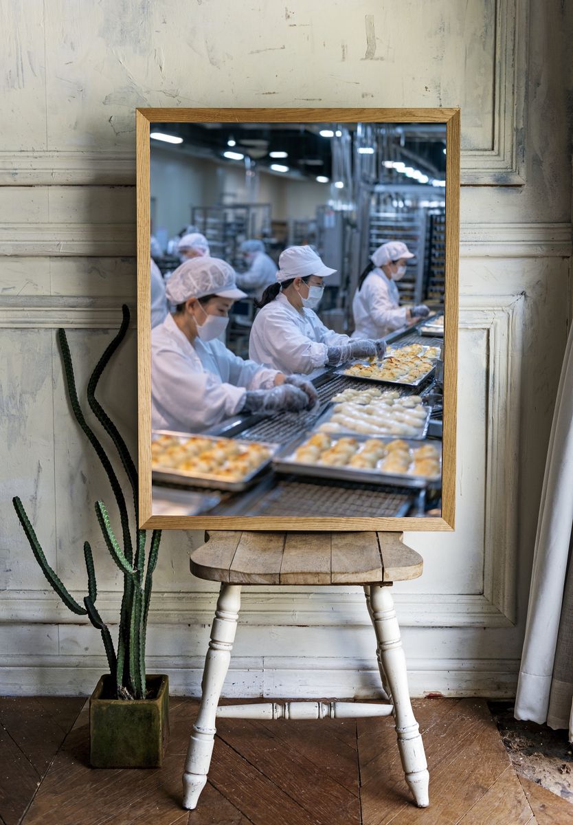 Bakery Production Line Photography Poster. — room view 1