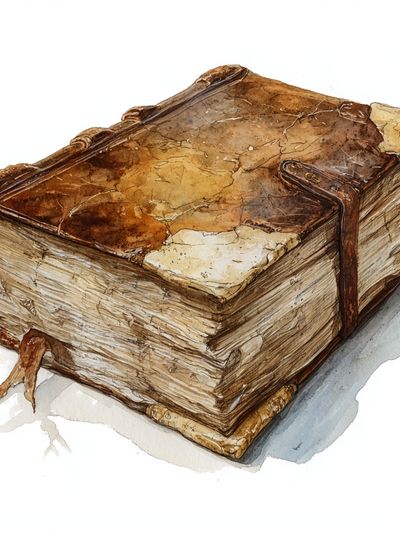 Ancient Book Watercolor Print. poster print