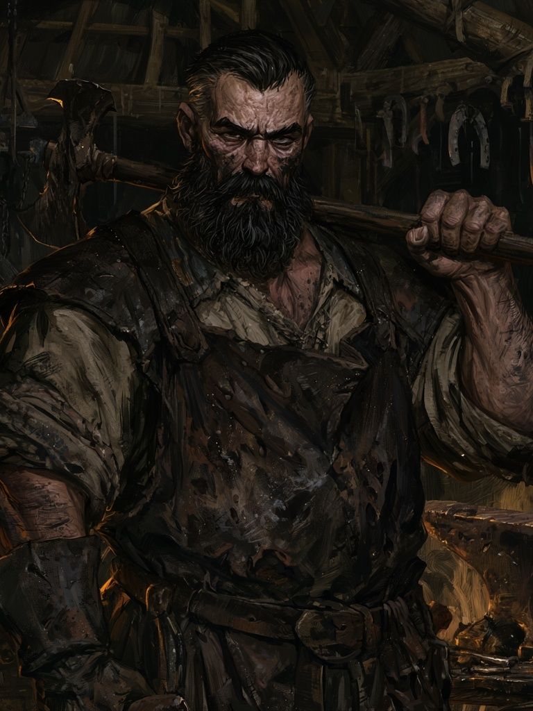 Blacksmith Portrait — Fine-Art Print. poster detail