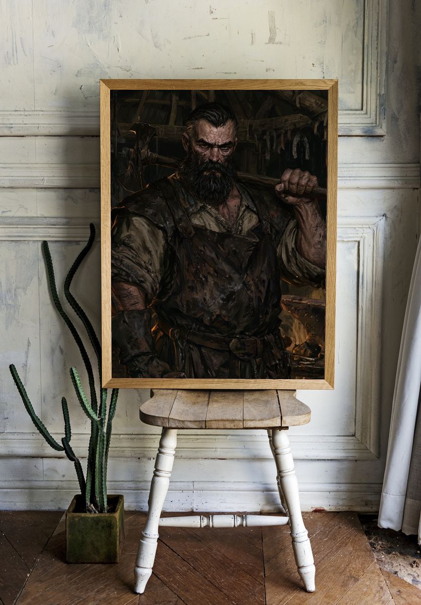 Blacksmith Portrait — Fine-Art Print. room preview
