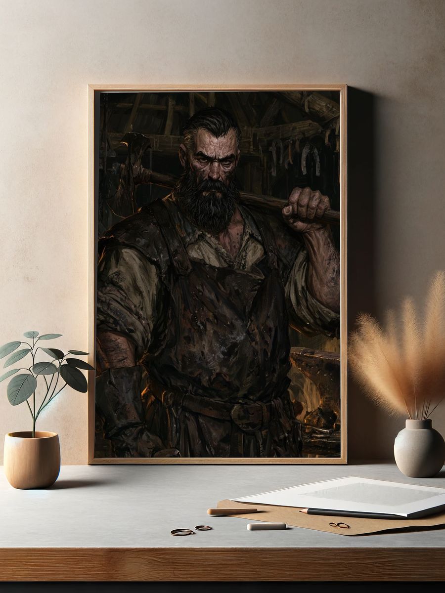 Blacksmith Portrait — Fine-Art Print. — room view 2