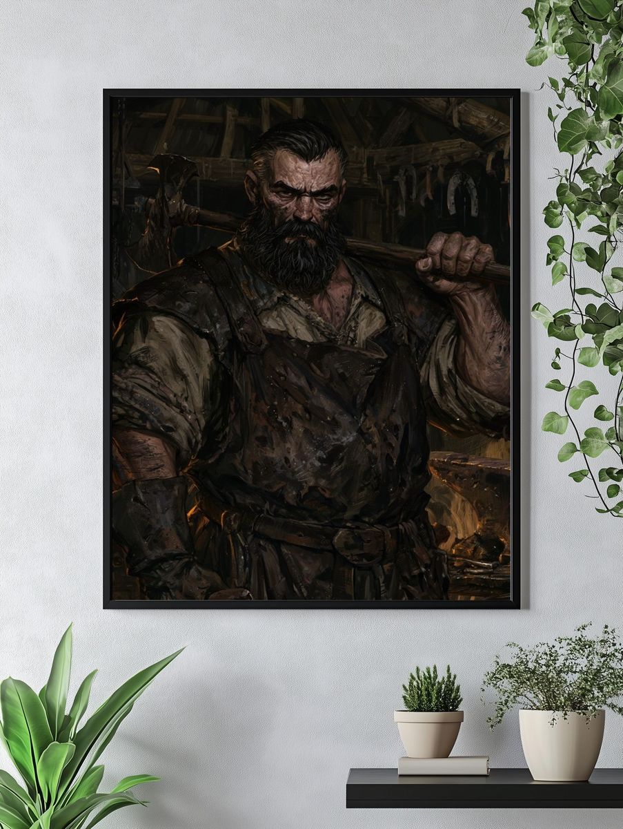 Blacksmith Portrait — Fine-Art Print. — room view 4