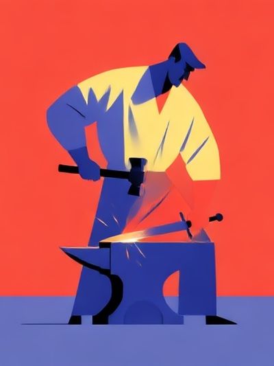 Blacksmith Abstract Illustration Poster. poster