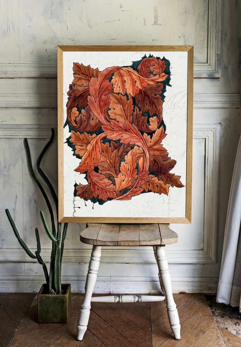 Autumn Leaves Botanical Poster. — room view 1