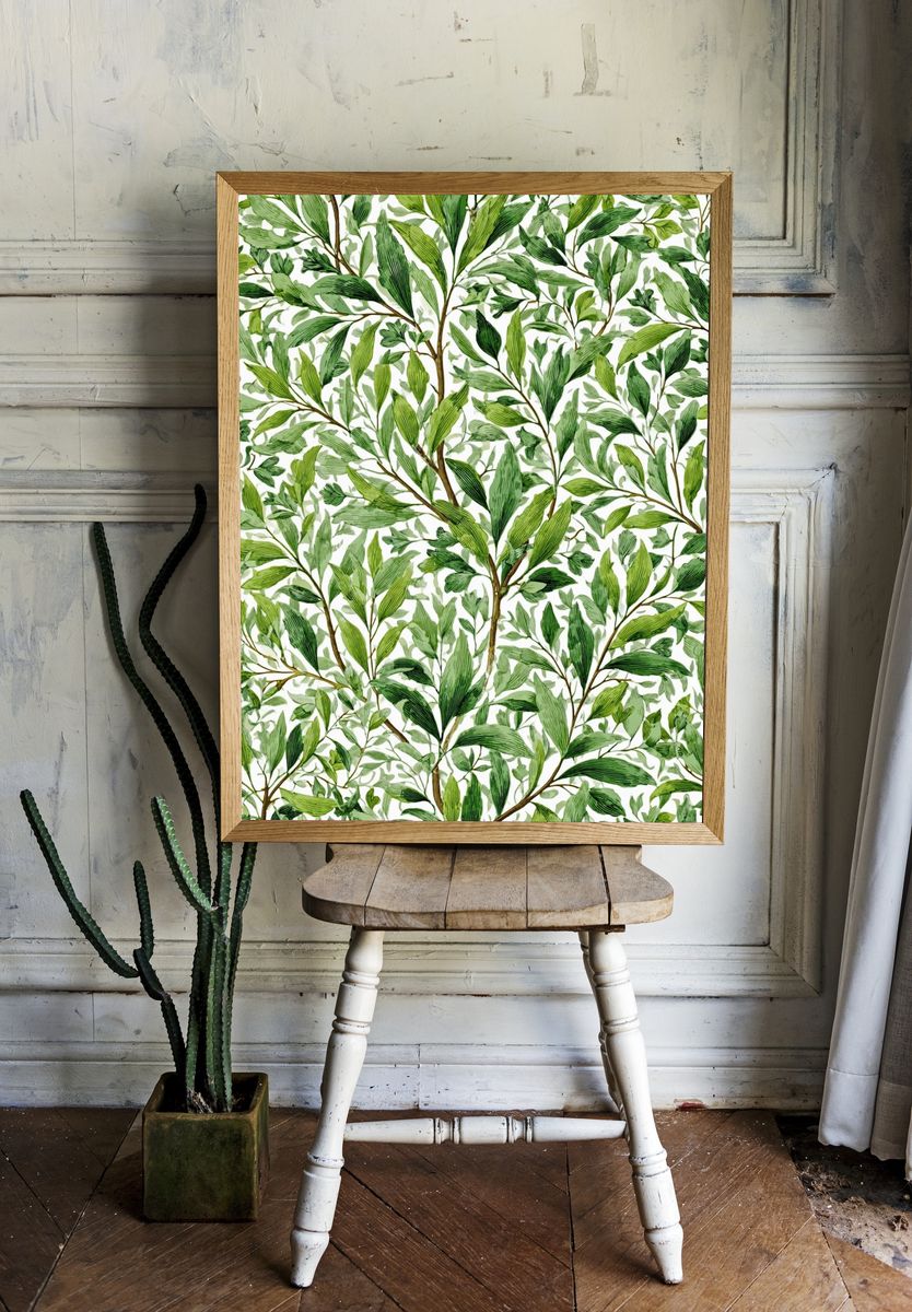 Botanical Leaves — Illustration Print. room preview
