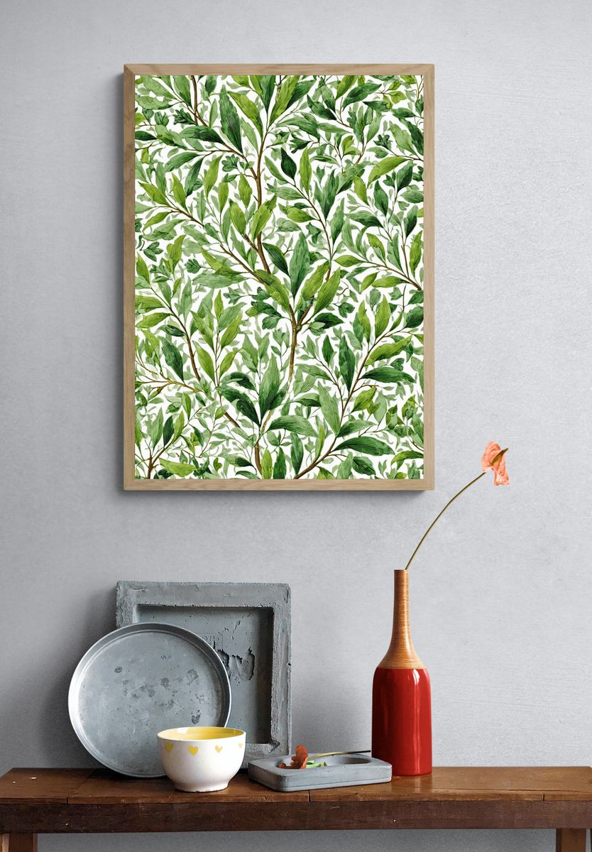 Botanical Leaves — Illustration Print. — room view 3