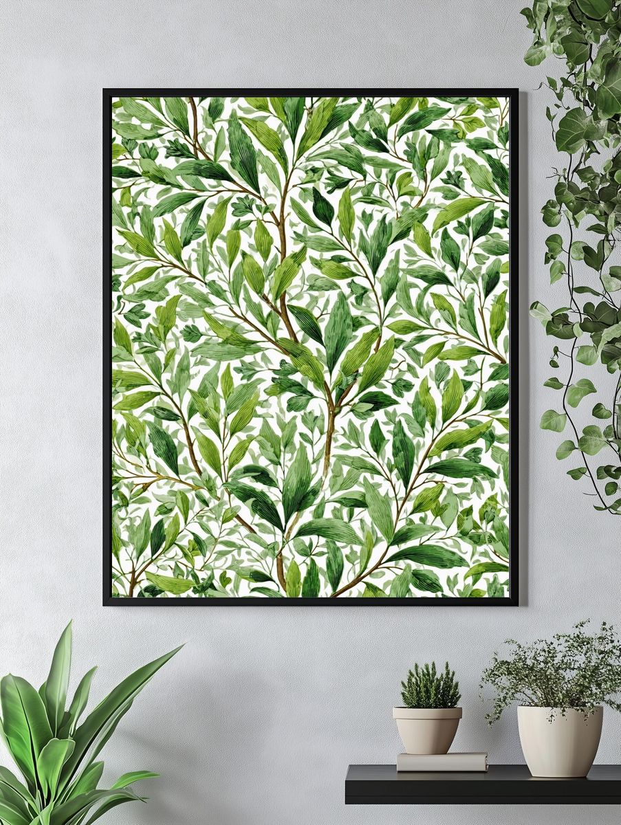 Botanical Leaves — Illustration Print. — room view 4