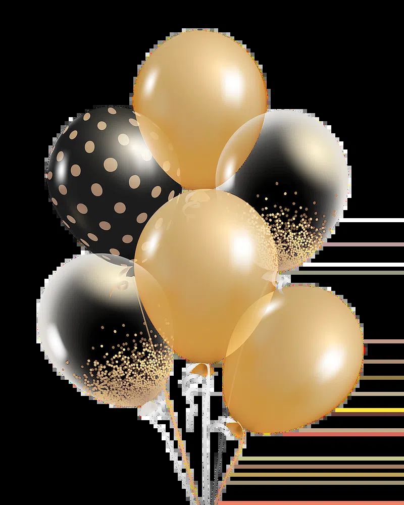 Gold and Black Balloons Poster. poster detail