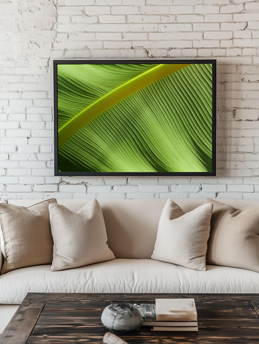 Green Leaf Texture Poster. room preview