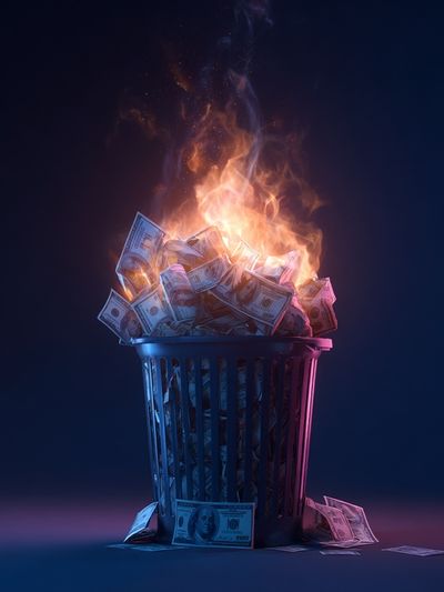 Burning Money — Digital Art Print. poster print